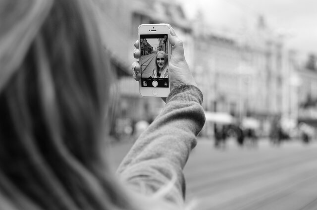 Woman taking a selfie